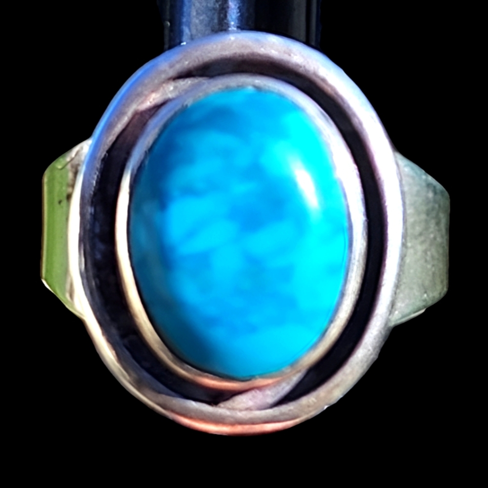 Vintage sterling silver Native American Navajo ring by OTT size 8.5 turq…